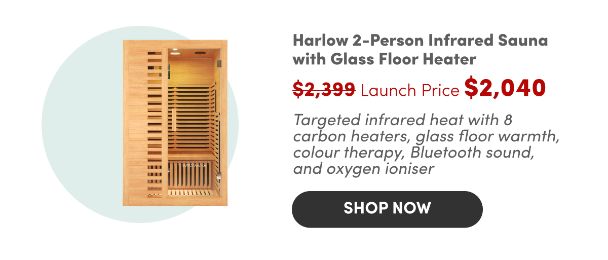 Harlow 2-Person Infrared Sauna with Glass Floor Heater