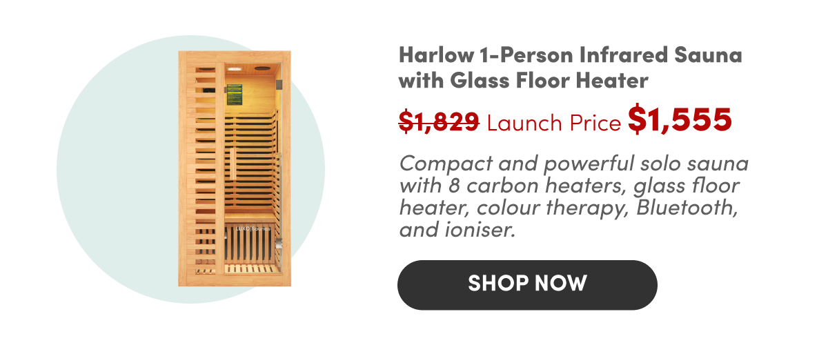 Harlow 1-Person Infrared Sauna with Glass Floor Heater