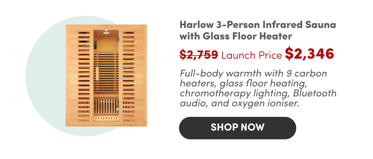 Harlow 3-Person Infrared Sauna with Glass Floor Heater