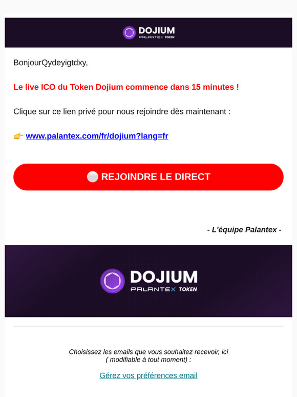 🔴 Le live ICO DOJIUM démarre dans 15mn >>