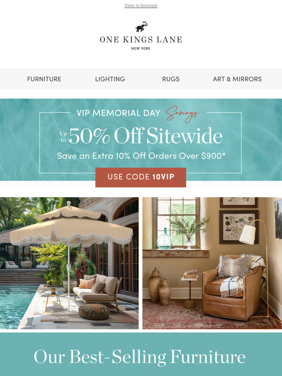 Up to 50% Off Furniture—Plus VIP Bonus Savings