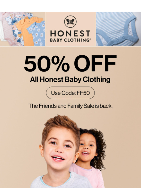 50% off ALL Honest Baby Clothing