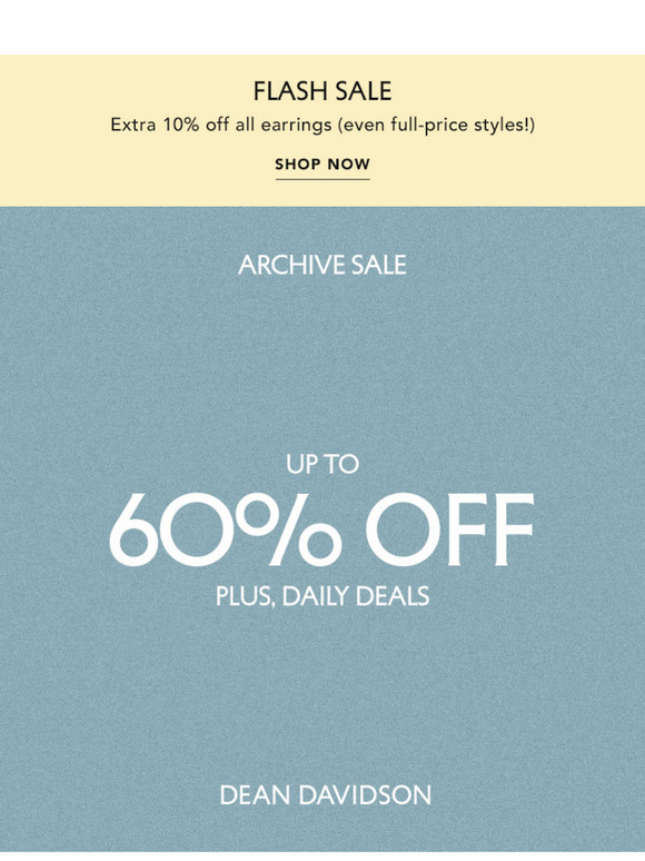 Up to 60% Off: New Styles Added