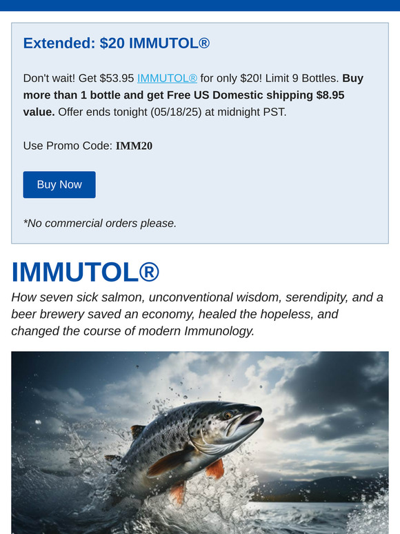 $20 IMMUTOL®—Ends Soon