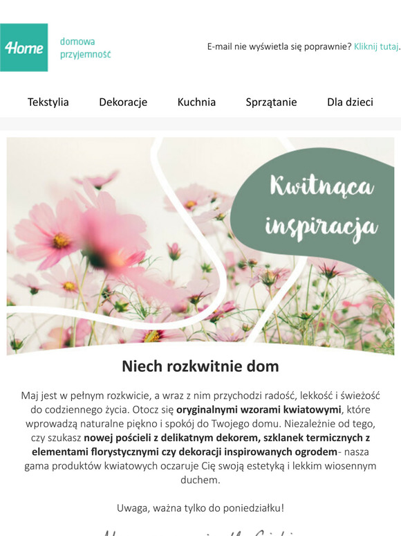 Niech Twój dom rozkwitnie! Wybór najpiękniejszych wzorów kwiatowych - ważna tylko do poniedziałku!