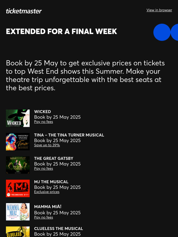 Extended for a final week 🎉 Book by 25 May for unmissable West End savings