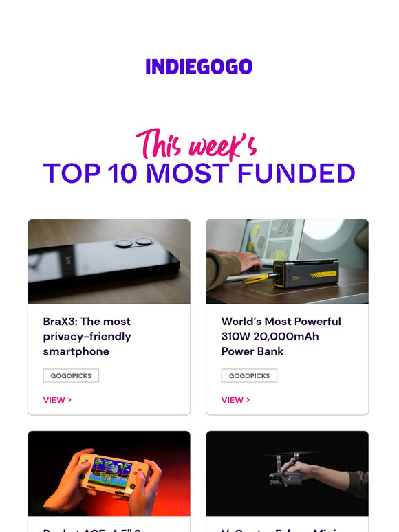 ⭐ This Week’s Top 10 Most Funded