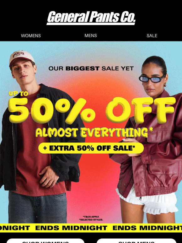 FINAL HOURS: UP TO 50% OFF (almost) EVERYTHING ⏰