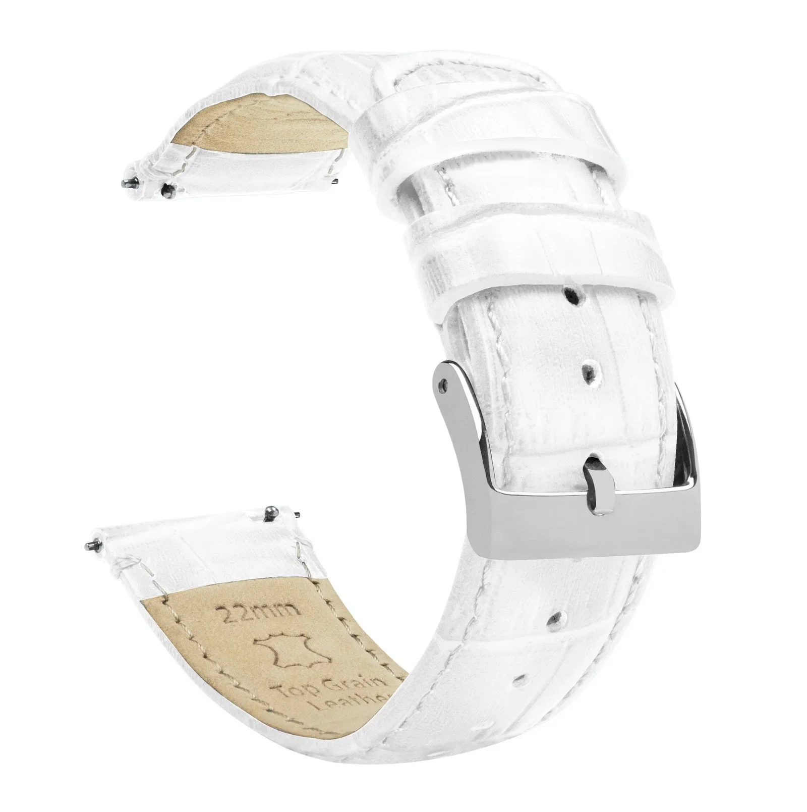 Image of White Alligator Grain Leather