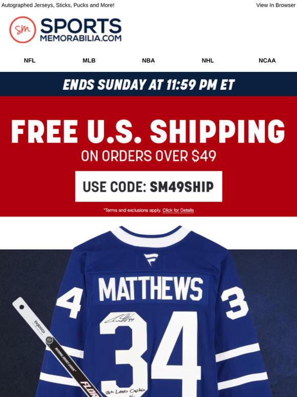FREE Shipping on NHL Autographed Memorabilia