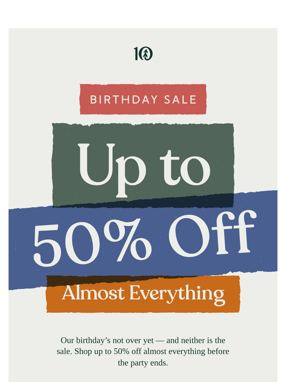 Up to 50% Off’s Still On