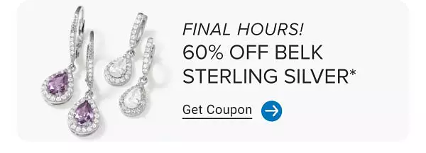 Final Hours! A star necklace, purple gemstone earrings and a blue gemstone ring. 60% off fine jewelry and Belk Sterling Silver. Get coupon.
