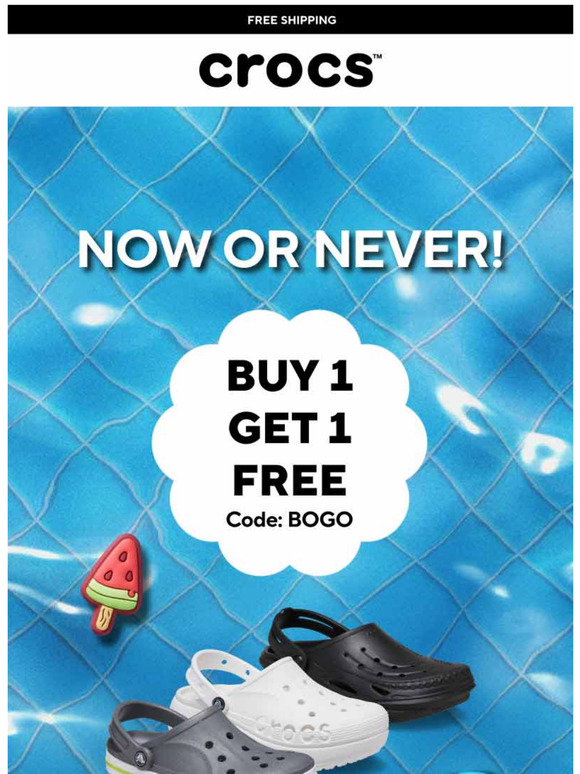 It's the right time to make that decision. Crocs BUY 1 GET 1 FREE offer is on!!🔥🔥