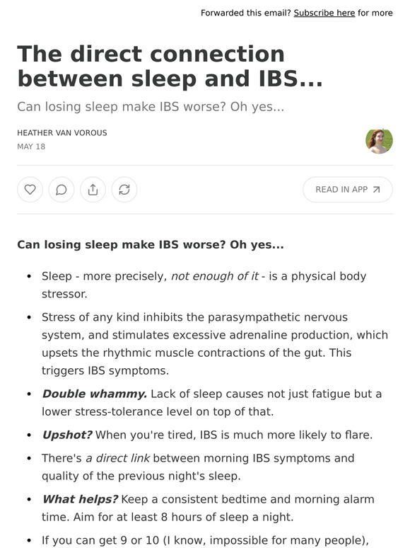 The direct connection between sleep and IBS...