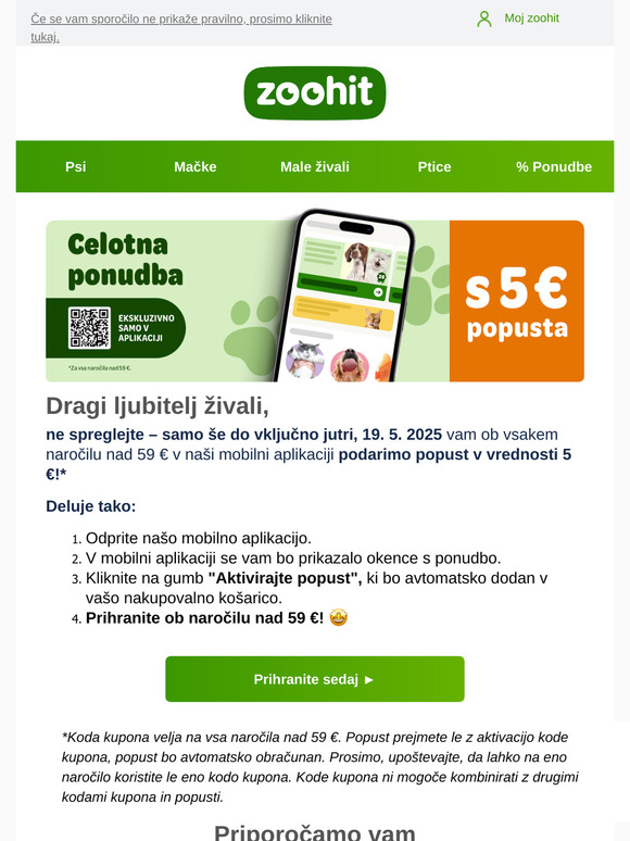 5 € popusta samo še do jutri!