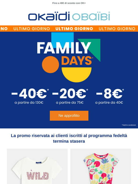 Ultimo giorno per i Family Days! 🏁