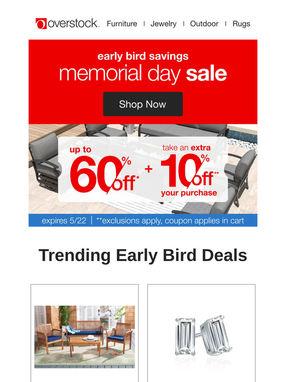 Claim your extra 10% off coupon for Memorial Day 🎟️