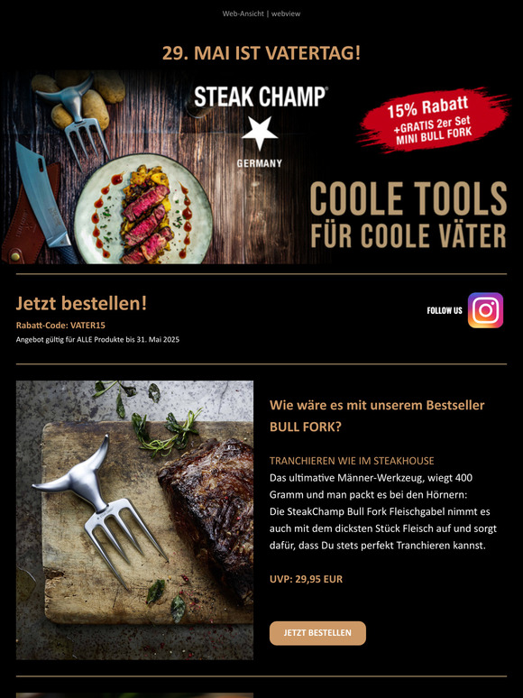 29. Mai ist Vatertag! 🔥 15% Rabatt & ein Geschenk