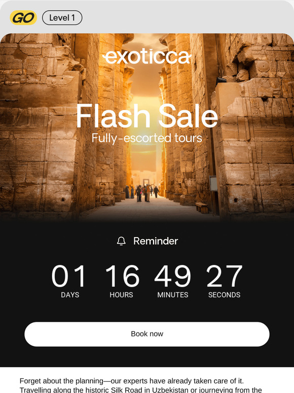 🏃 Last chance: 60% off fully-escorted tours