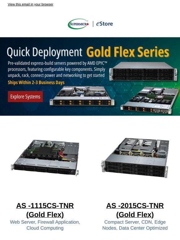 Quick Ship Configurable Servers Designed for Immediate Deployment