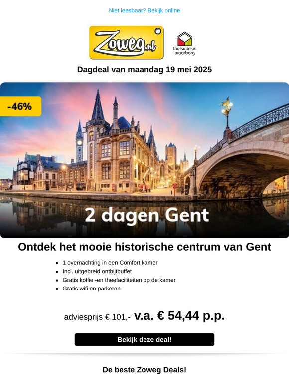 2 dagen Gent v.a. 54,44