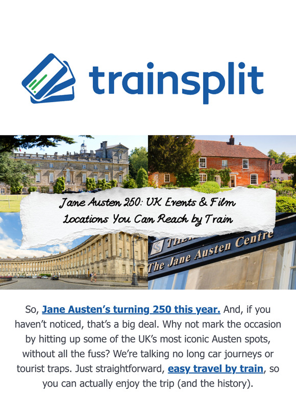 250 Years of Jane Austen: Your Ultimate Travel Guide—By Train!