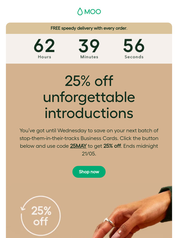 25% off Business Cards ends soon 😿