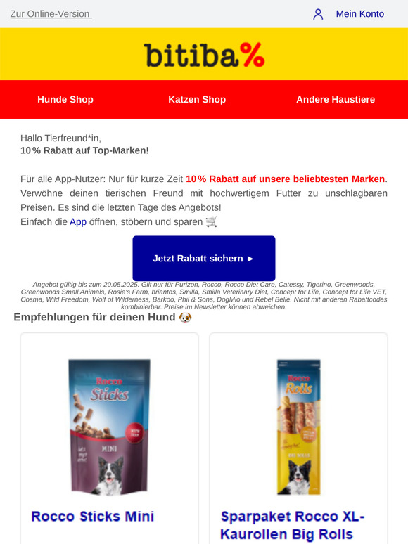 ERINNERUNG: 10 % Rabatt auf beliebte Marken! 🔥