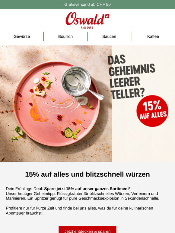 15% auf alles & mehr Geschmack auf dem Teller! 🍽️😍