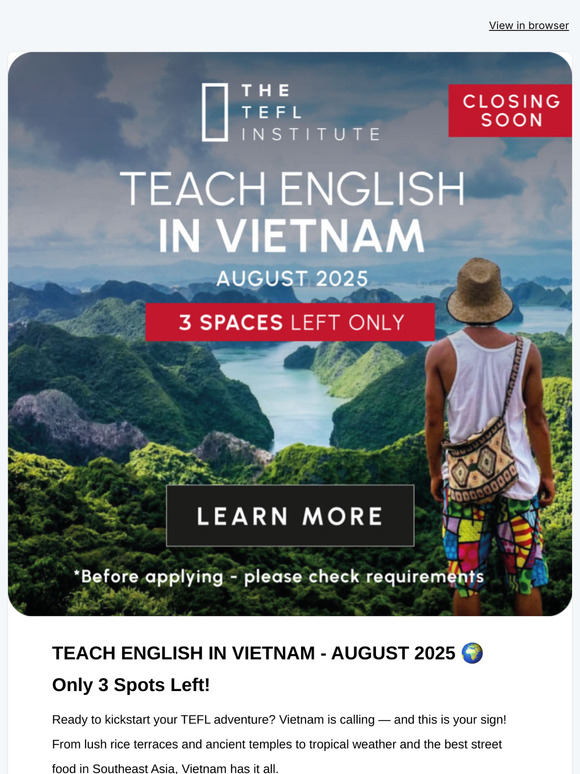 🔥 Vietnam Internship – €100 Off & Deadline May 31st!