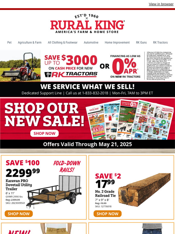 Don't Forget! Save up to $3000 on Cash Price or Financing as low as 0% APR for New RK Tractors - Deal Ends 5/31!