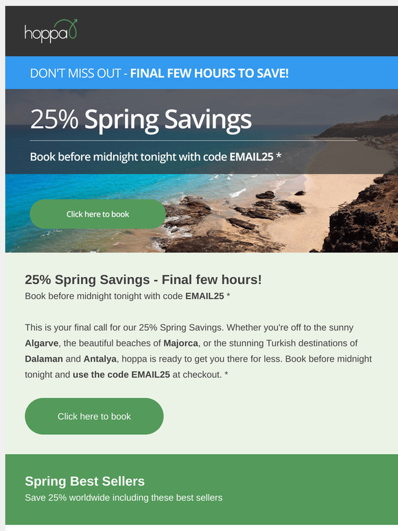 Final call for 25% savings