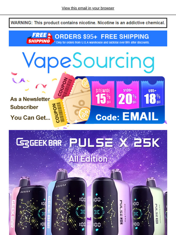 HOT SALE❤️‍🔥$13.99 for all Geek Bar Pulse X 25K
