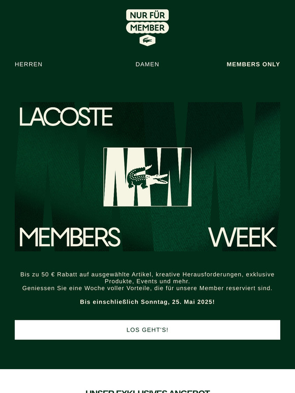 Lacoste Members Week geht los!