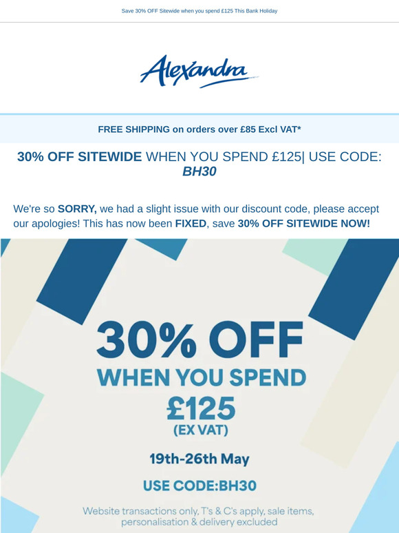 Oops... We're Sorry 💙 Our Discount Code is Now Fixed 🎉 SAVE 30% OFF NOW ✨