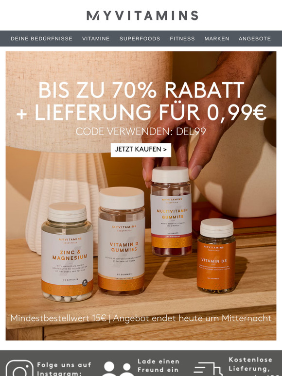 Nur bis Mitternacht: Lieferung für 0,99 € ⏳🚚