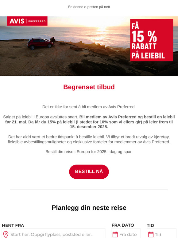 Siste sjanse for 15% rabatt