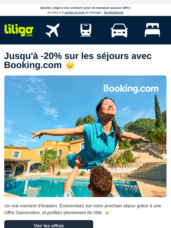 Partez jusqu'à 20% moins cher avec Booking.com ! 🏝️