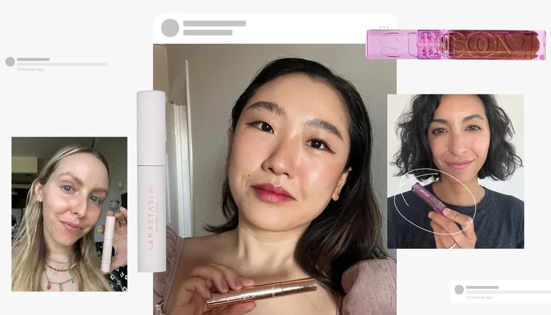 A collage of Allure editors after applying their favorite brow gels