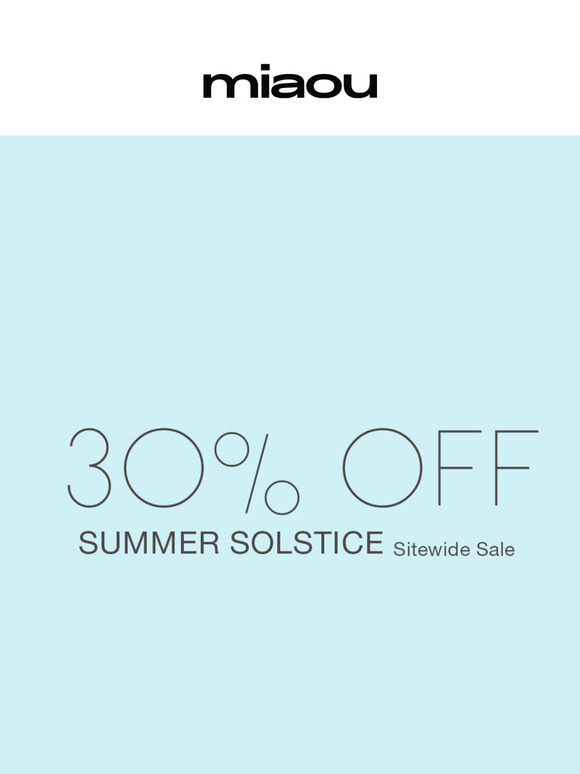 30% OFF Summer Solstice Sale