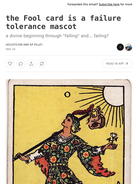 the Fool card is a failure tolerance mascot