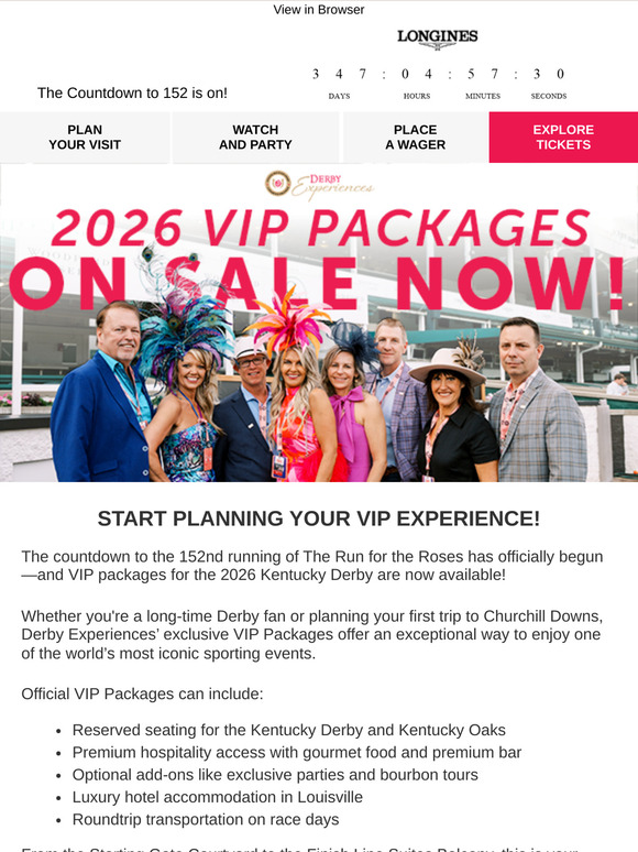 2026 VIP Kentucky Derby Packages Are Here!