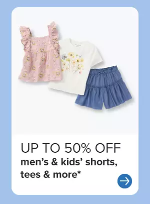 Two girls tops and a pair of shorts. Up to 50% off men's and kids' shorts, tees and more.