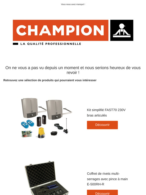 Bonjour —, nous avons pensé à vous !