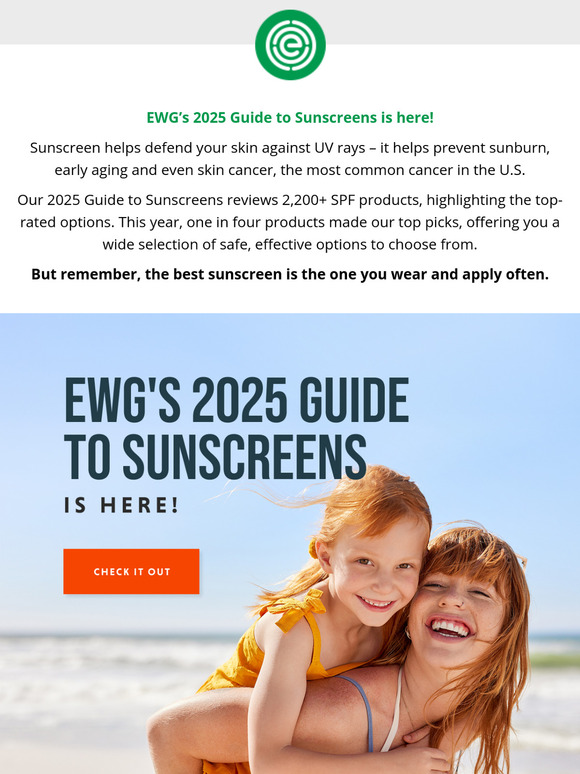 NEW: EWG's 2025 Guide to Sunscreens