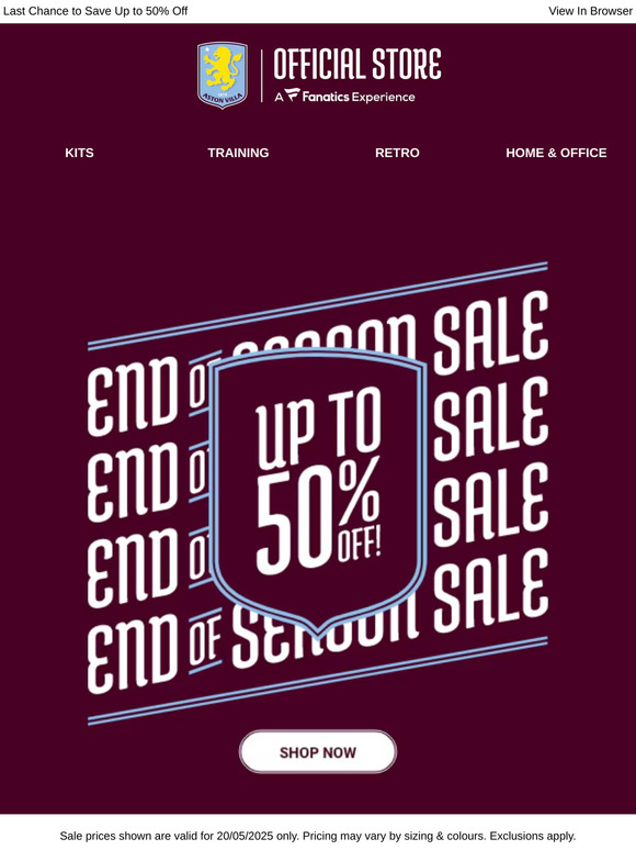 End of Season Sale Ends Tomorrow!