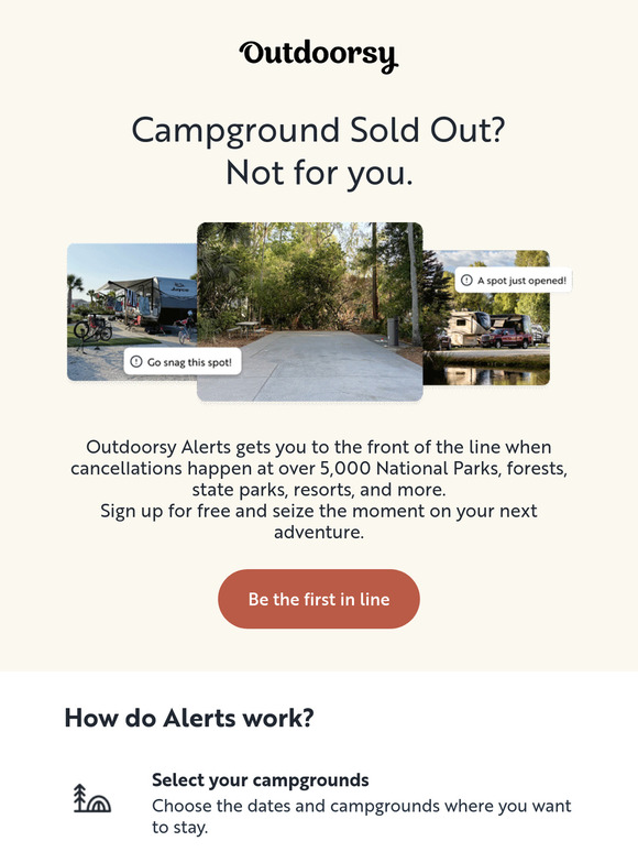 🔝 Be the first to know when National Park campsites open up!