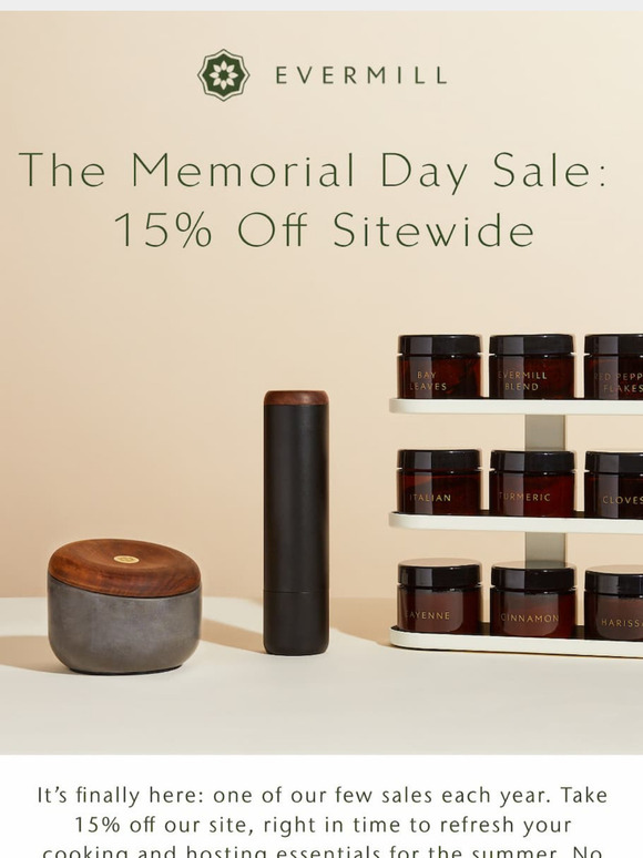 15% off sitewide: The Memorial Day Sale is here!