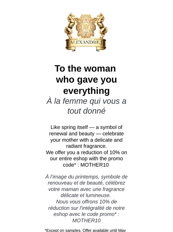 Mother's Day : A promo code to offer her the perfect perfume !