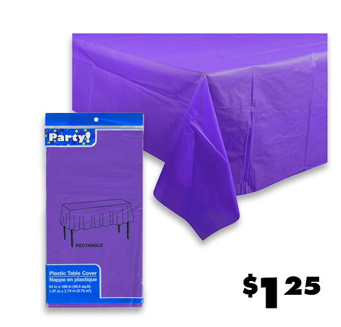 54x108-in. plastic purple table cover